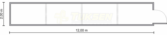 12,00 x 200 x 2,10 m