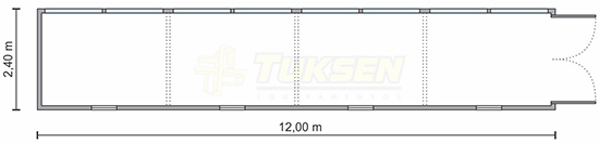 12,00 x 2,40 x 2,50 m