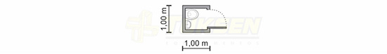 1,00 x 1,00 x 2,50 m